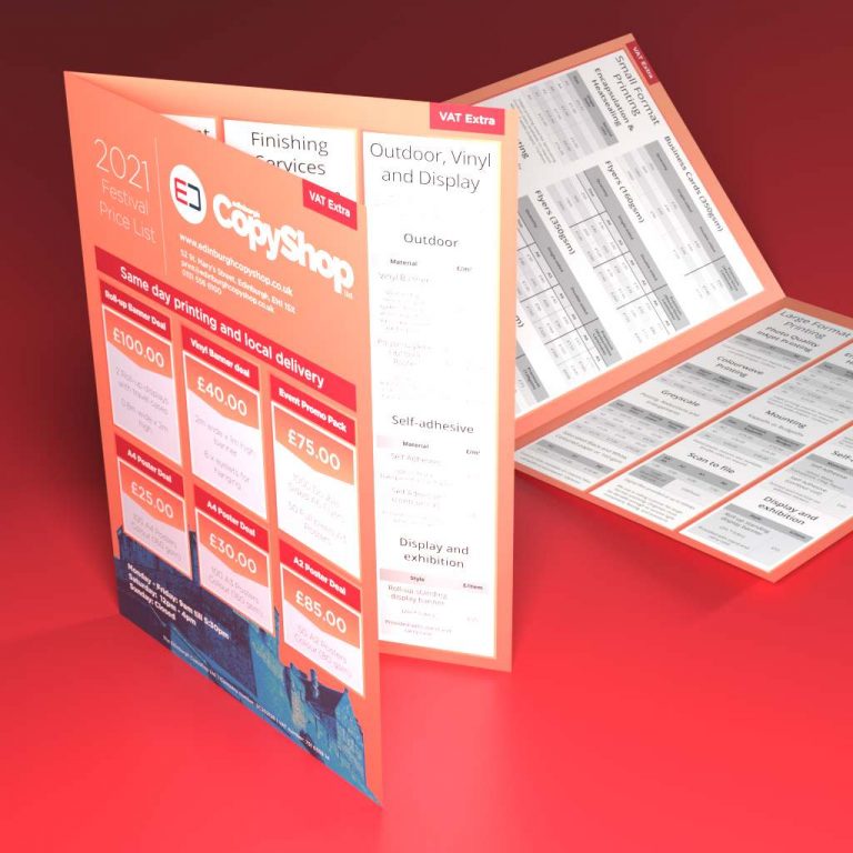 Half-fold leaflets (A5 to A6) - Edinburgh Copyshop